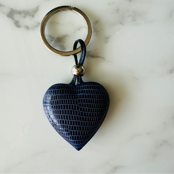 Cape Cobra Accessories - NEW Cape Cobra Genuine Lizard Heart Keyring – Blue | New, Handcrafted Luxury